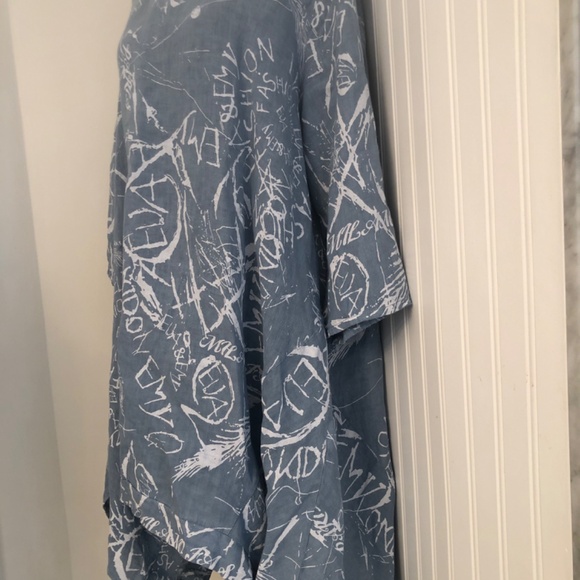 Italian Linen Handkerchief Hem Contemporary Dress - Picture 2 of 4